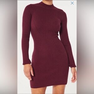 Hollister Ribbed Mock Neck Bodycon Mini Dress Size XS.